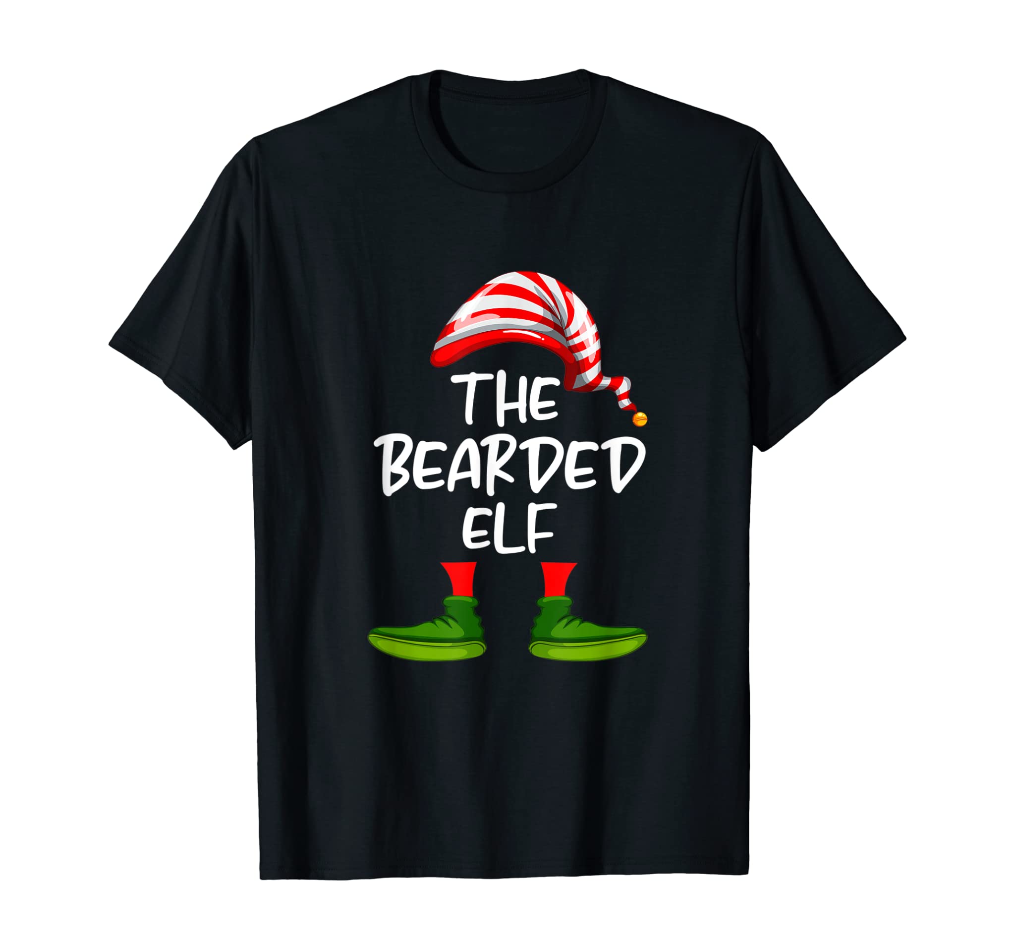 Mens The Bearded Elf Family Matching Christmas Funny Gift Pajama T-Shirt