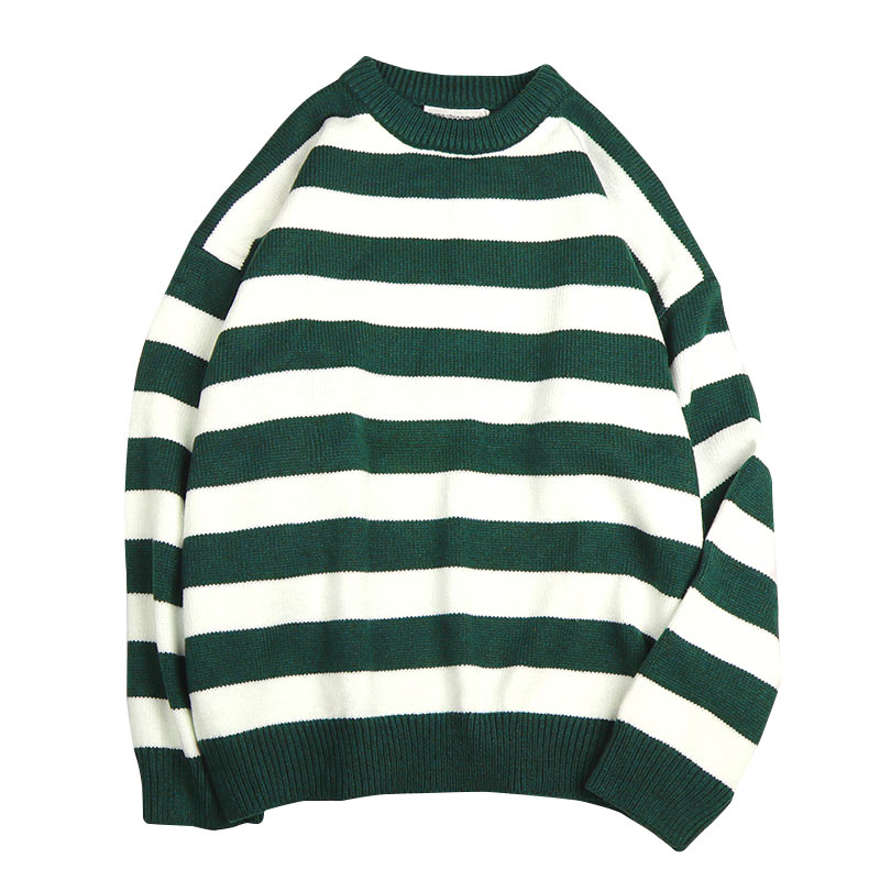 Autumn Winter Knitted Striped Sweater Women Casual Oversized Pullovers Sweaters Loose Warm Jumper Streetwear Teen Knitwear alx