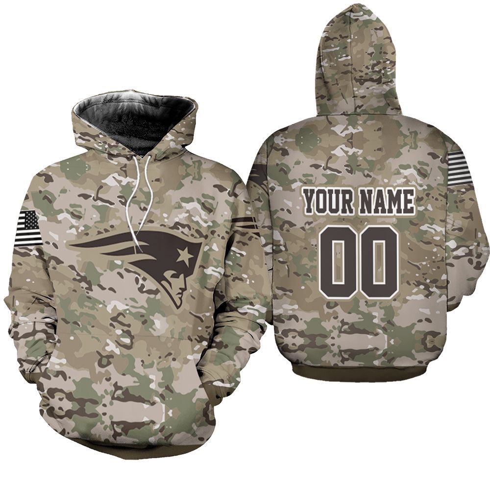 New England Patriots Camouflage Veteran Personalized 3d Unisex Hoodie