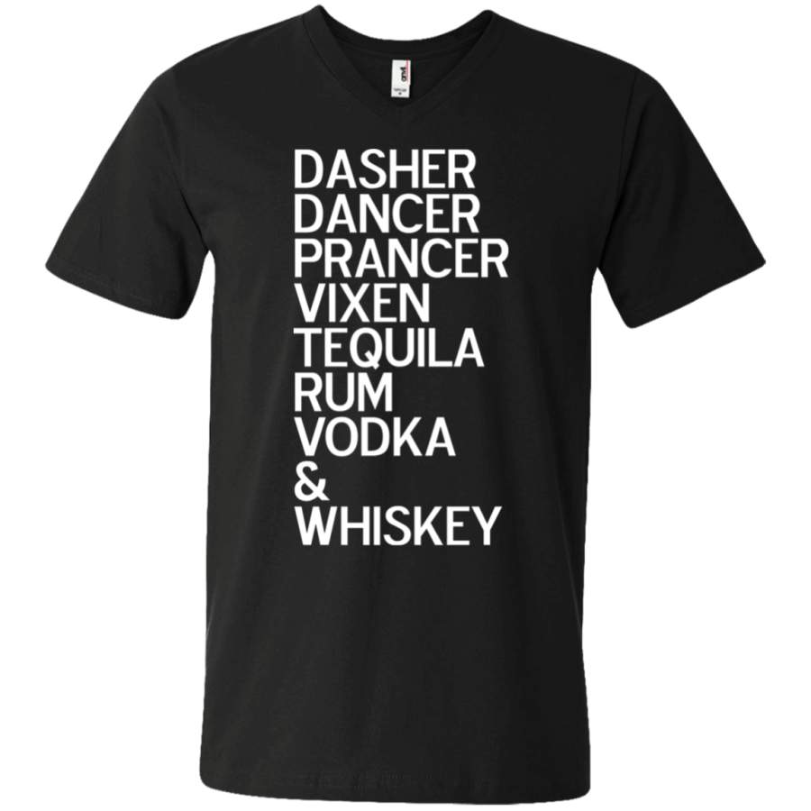 AGR Dasher dancer prancer vixen tequila rum vodka and whiskey Unisex V-neck