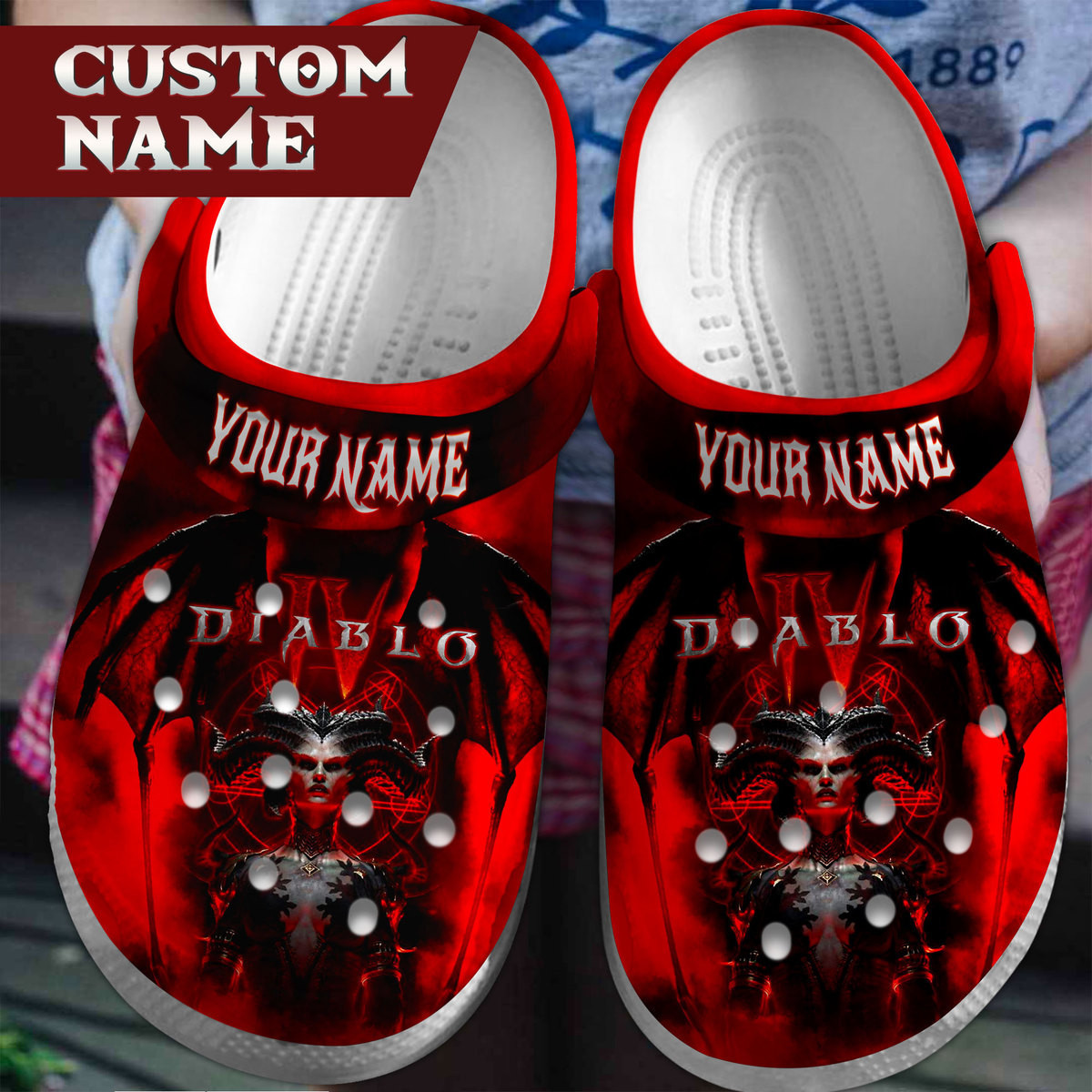 Diablo Custom Crocss Clogs For Men Women And Kid 89Hcaqqb