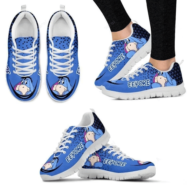 Eeyore Winnie-the-Pooh ver6 Print Sneakers, Women’s Sneakers, Handmade Crafted sneaker white Shoes birthday gift Fashion Fly Sneakers TL97