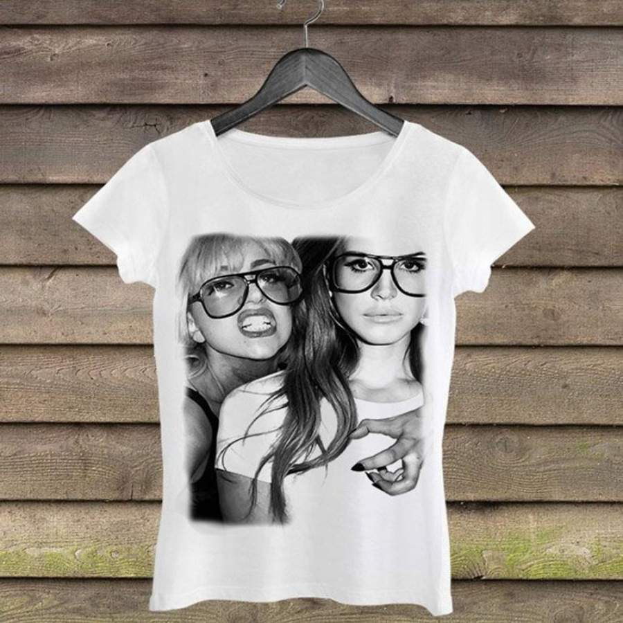 Lana Del Rey Lady Gaga Woman T-shirt Fashion Tee Shirt