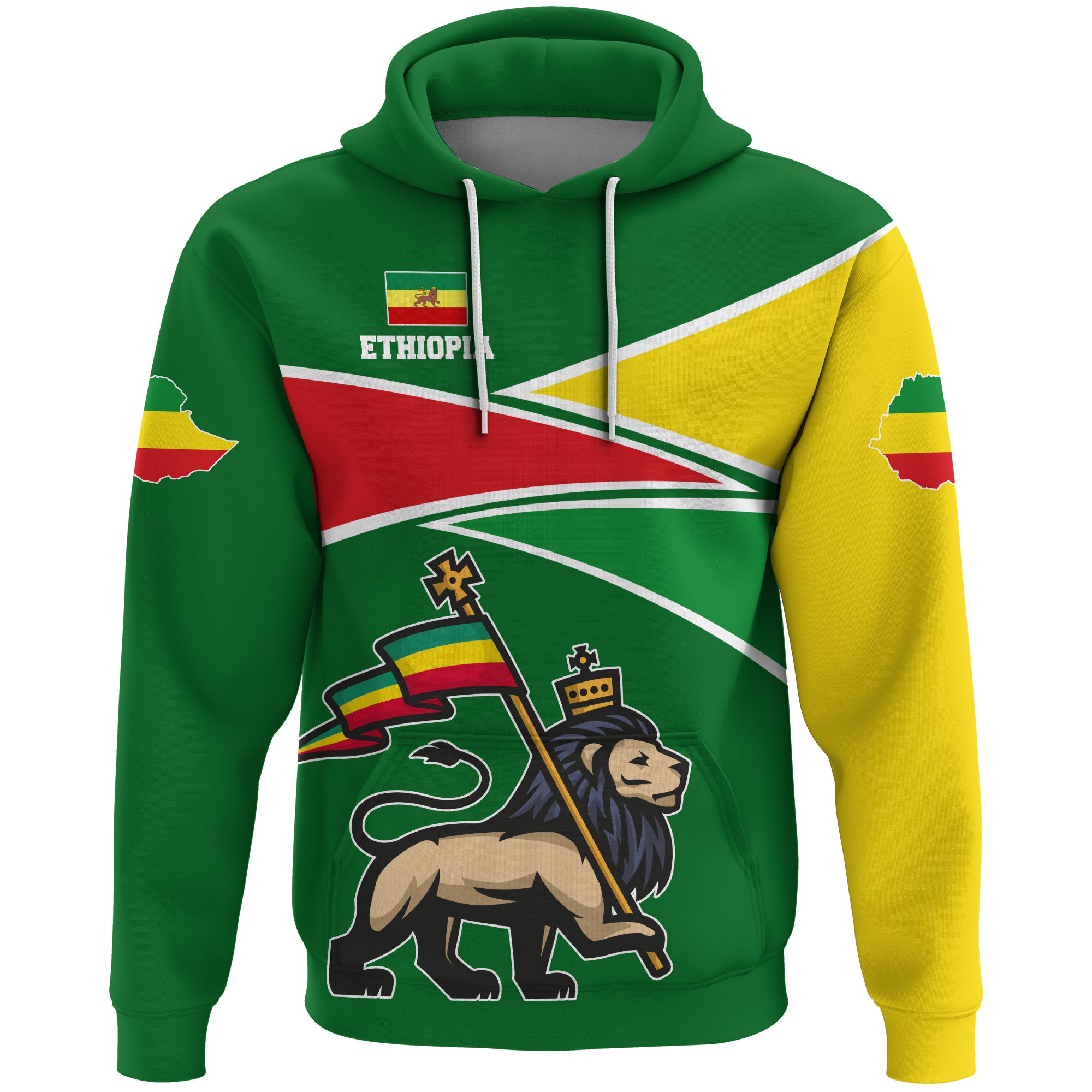 1stTheWorld Ethiopia Hoodie, Ethiopia Strong Lion A10