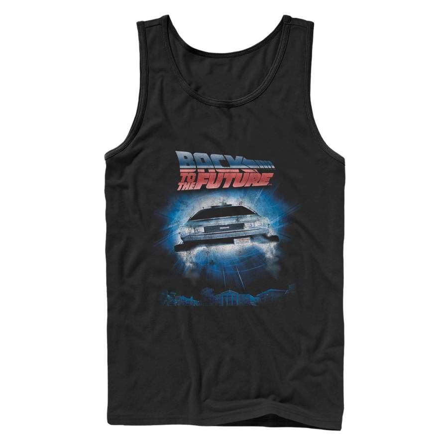 Back to the Future Men’s Retro DeLorean Poster  Tank Top