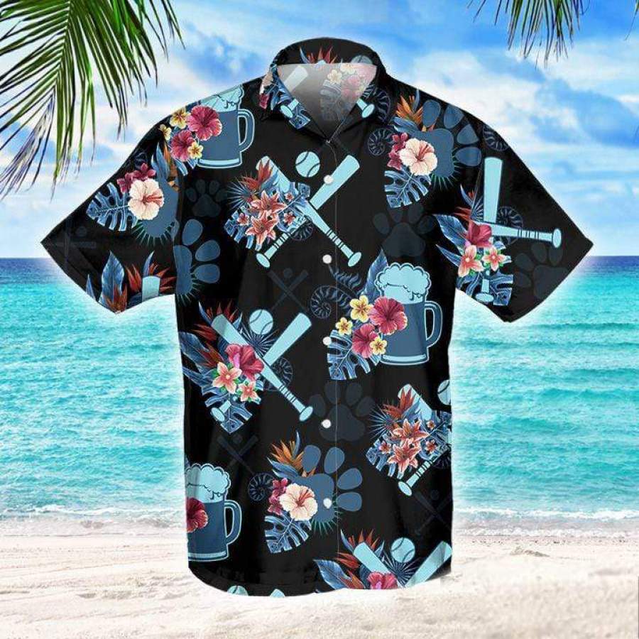 Baseball And Beer For Life Tropical Hawaii Aloha Shirts Ha35780