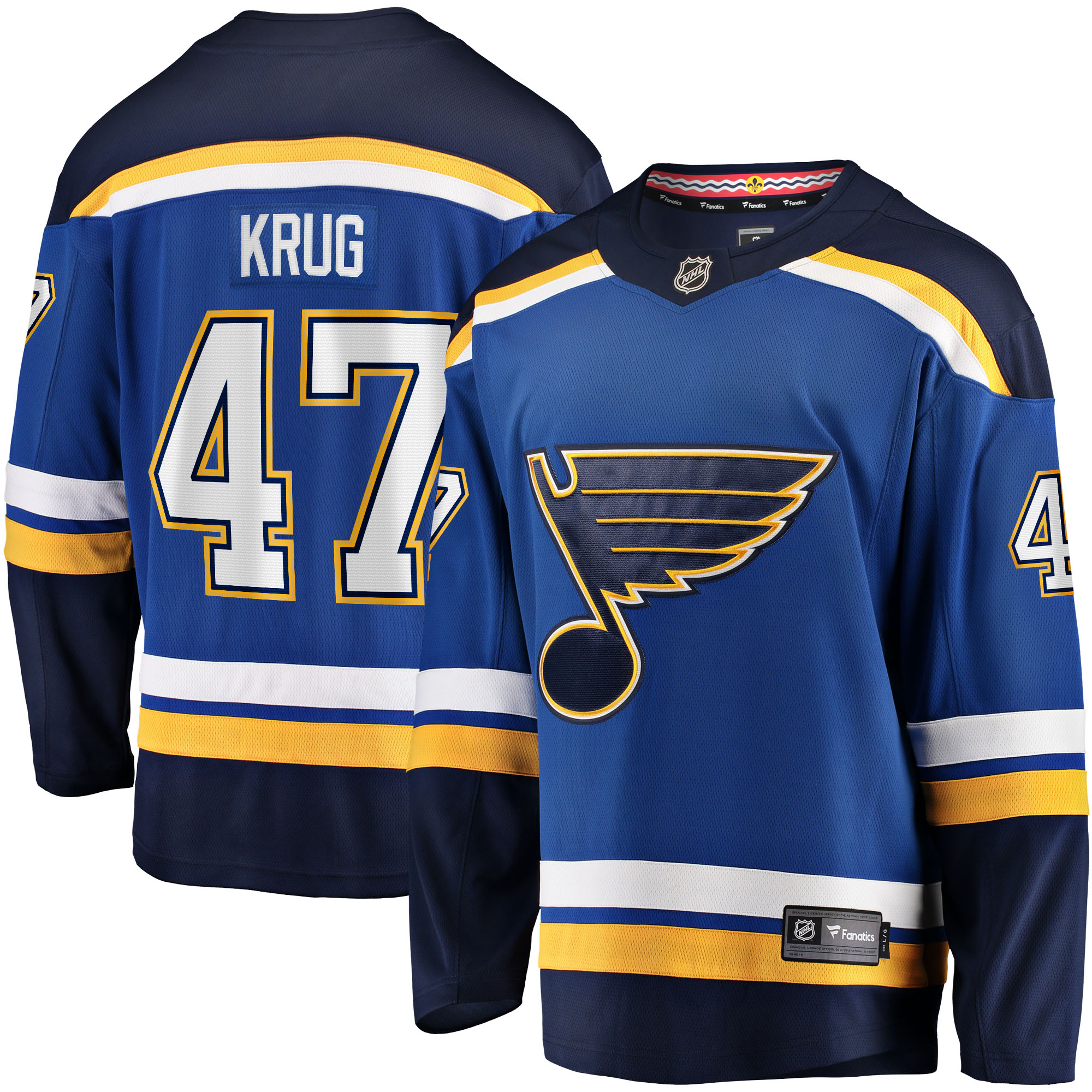 Men's St. Louis Blues Torey Krug Blue Home Breakaway Jersey