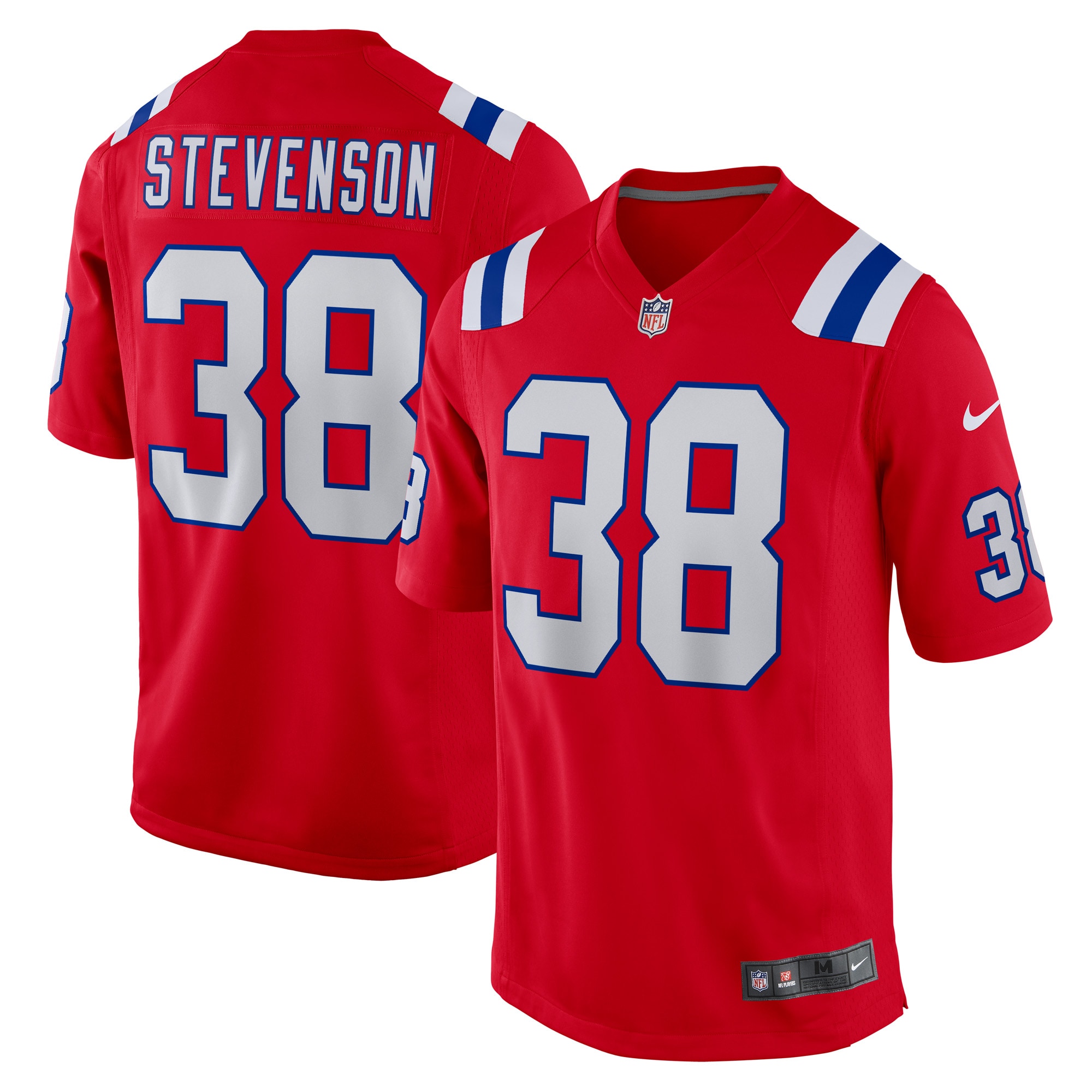 Men’s New England Patriots Rhamondre Stevenson Red Alternate Game Player Jersey