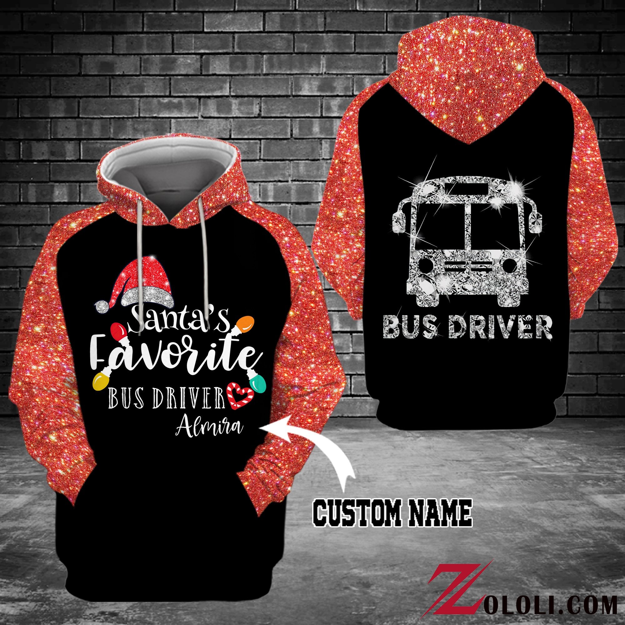 Santa’S Favorite Bus Driver Hoodie 3D Txx