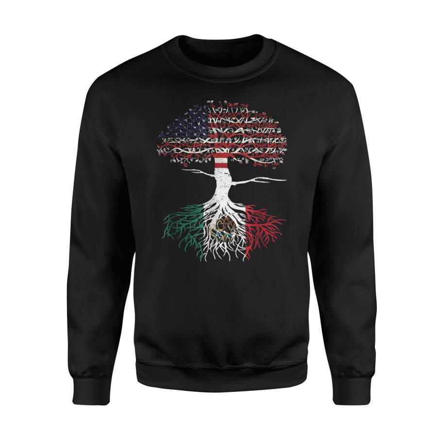 American Heart Mexican Roots Patriot USA Mexico Flag Sweatshirt