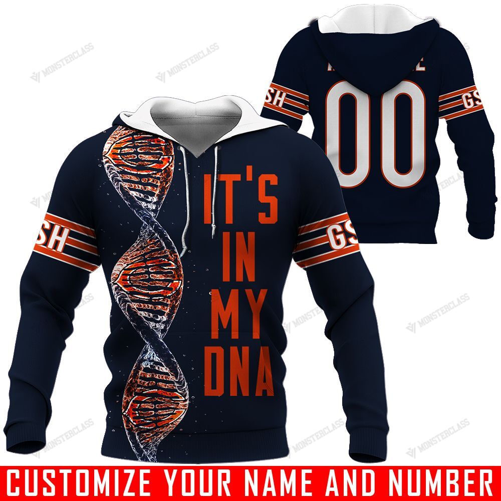 It’s In My DNA – Chicago Bears – CUSTOMIZE NAME AND NUMBER – HOT SALE 3D PRINTED – NOT IN STORE