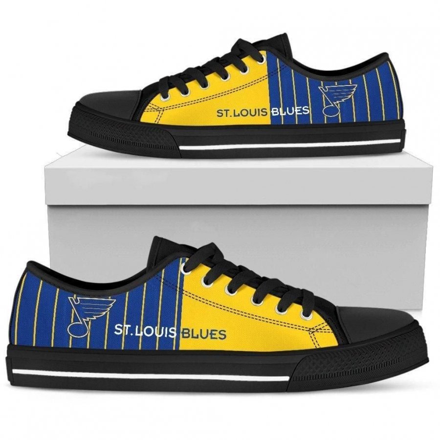 Cool Simple Design Vertical Stripes St. Louis Blues Low Top Shoes #533