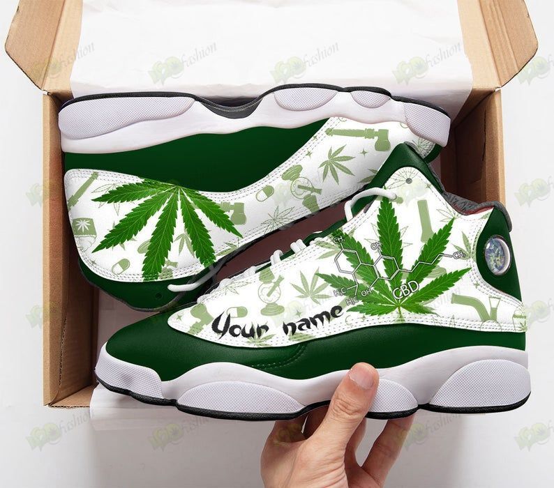 Weed Lsd Psychedelic Personalized Weed Pattern Air Jd 13 Sneakers Shoes,