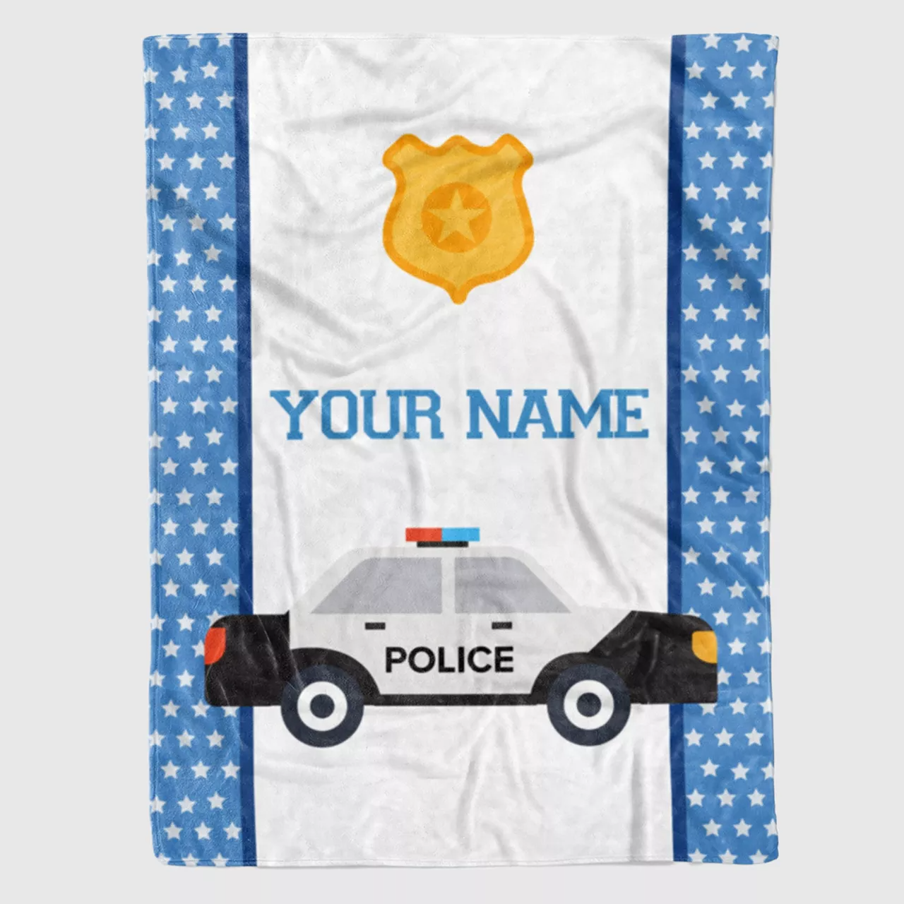 Customized Police Kid Blanket Small Fleece Sherpa Police Boy Blanket Gift For Police’S Kids