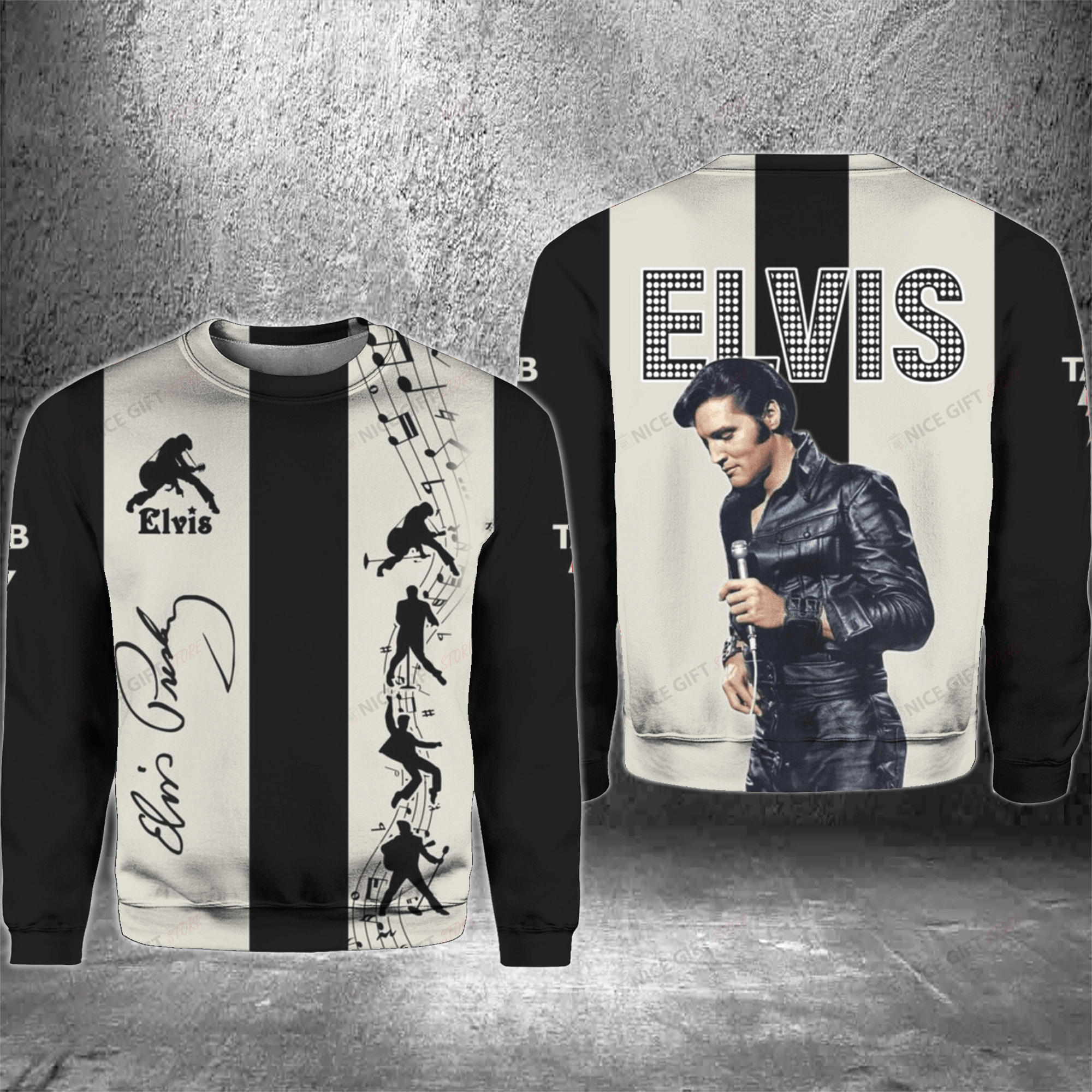 Elvis Presley Crewneck Sweatshirt 3Cs-D0S8