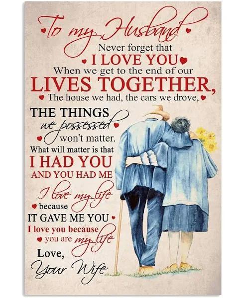 To My Husband Lives Together Portrait Poster & Canvas Gift For Husband From Wife Home Decor Wall Art Visual Art