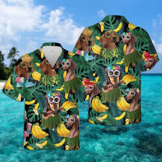 Dachshund Summer Leaves Hawaiian Shirt