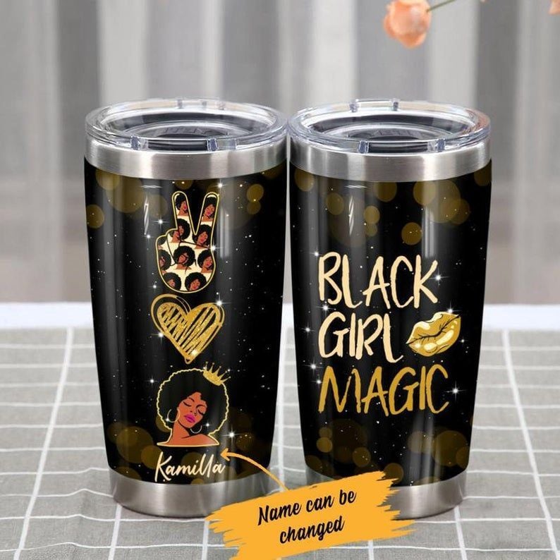 Personalized Melanin Black Girl Magic Women Gift For Lover Day Travel Tumbler All Over Print Size 20Oz – 30Oz