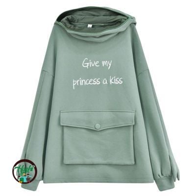 Letter Print Frog Hoodie Women Cute Funny Plus Velvet Thickened Kawaii Harajuku Streetwear Zip Christmas Oversized Hoodie