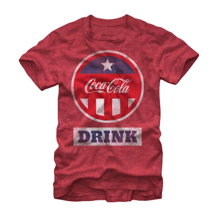 Coca Cola Men’s and Blue Drink  T Shirt Red Heather