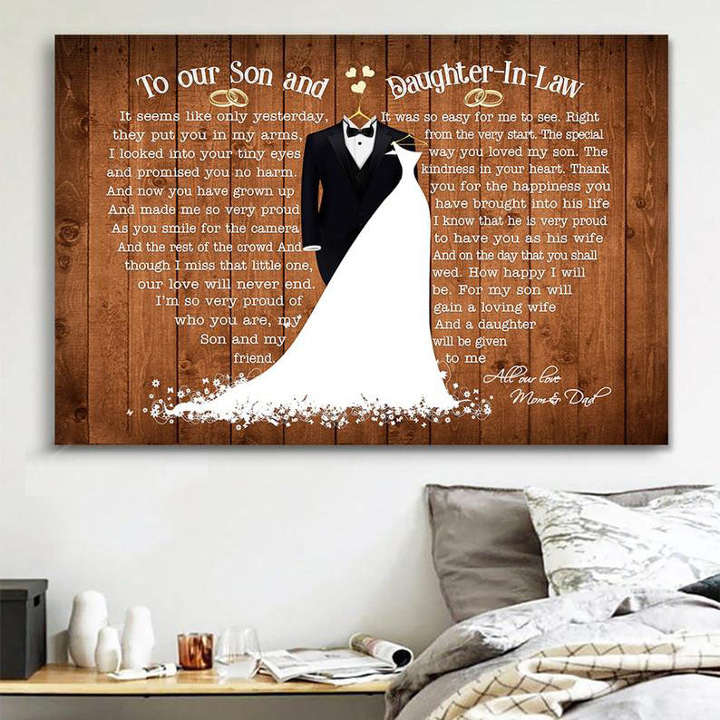 To Our Son & Daughter-In-Law Wedding Premium Wall Art Canvas