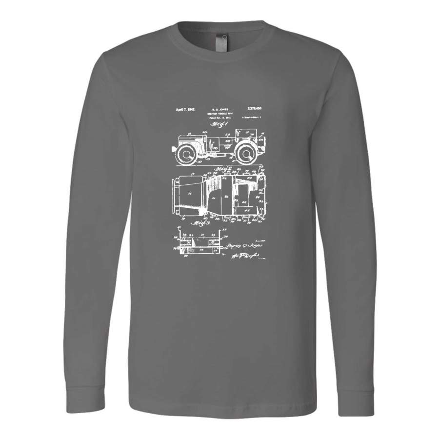 Jeep Vintage Patent Art From The Archives Of The United States Patent Office Long Sleeve T-Shirt