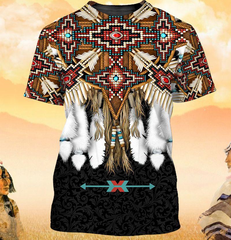 Native American Pattern Black 3D Tshirt