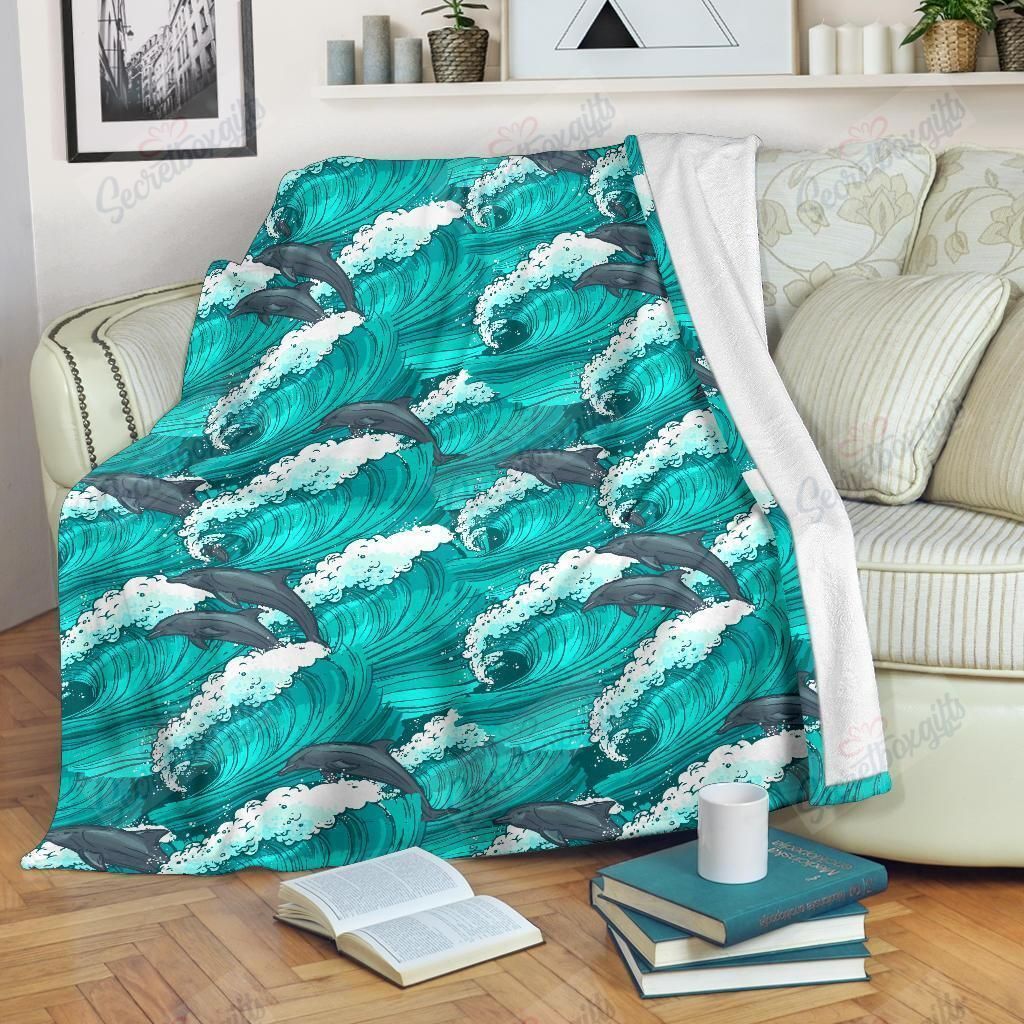 Dolphin Wave Gs-Cl-Ld2310 Fleece Blanket