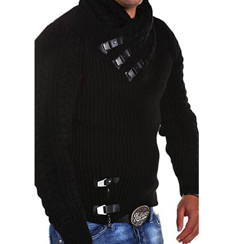 Autumn Casual Sweater Coats Men Pullovers Jumper Male Knitted Clothing Belt Buckle Knitwear Winter Men Pullover Sweaters MY280 alx