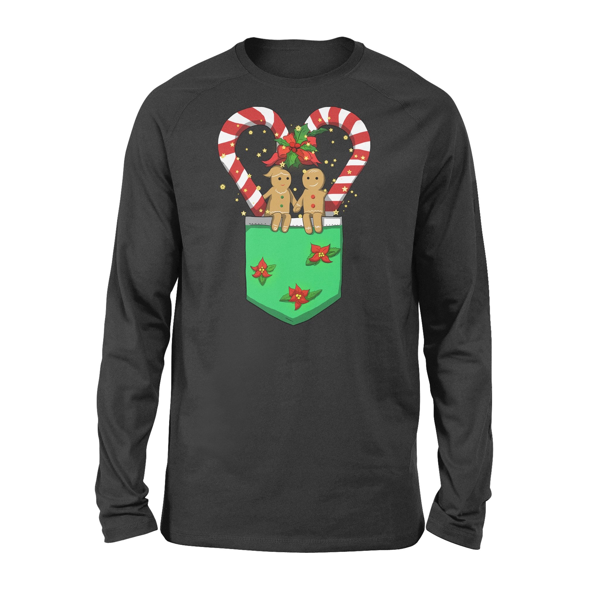 Merry Christmas Candy Cane Gingerbread Couple – Standard Long Sleeve