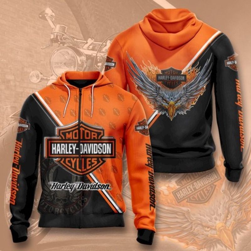 Motor Harley Davidson Cycles Eagle Team Logo Jacket Full 3D Zip Hoodie N98