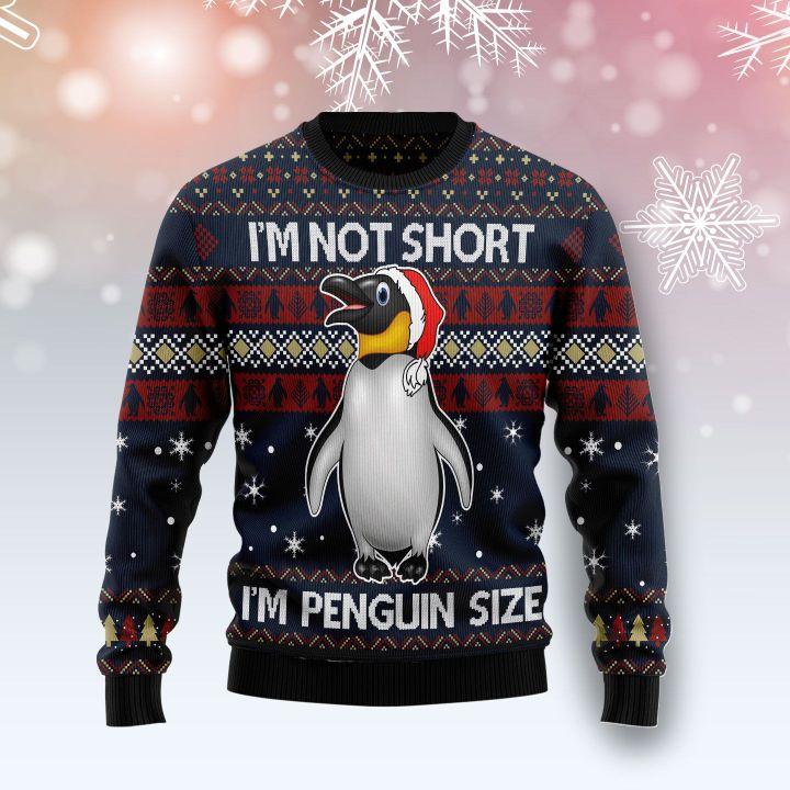 I’m Not Short I’m Penguin Christmas Ugly Sweater | Unisex | Full Size | Adult | Colorful | US1548