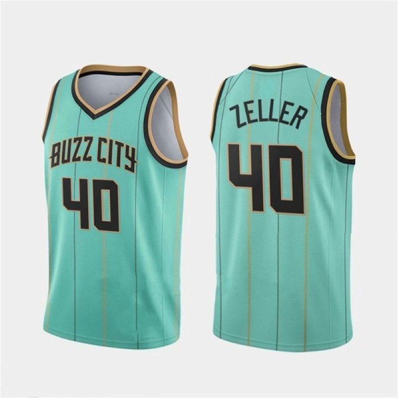 Charlotte Hornets Cody Zeller #40 NBA 2020 City Brandedition Turquoise Jersey