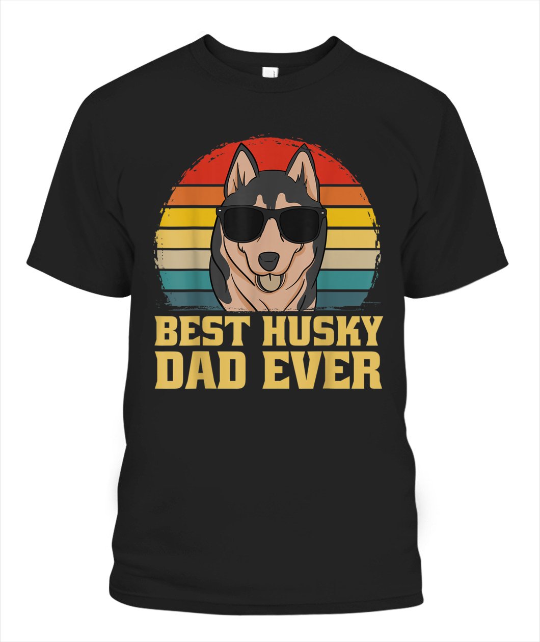 Best Husky Dog Dad Father Papa Ever Puppy Funny Retro Gift TShirt