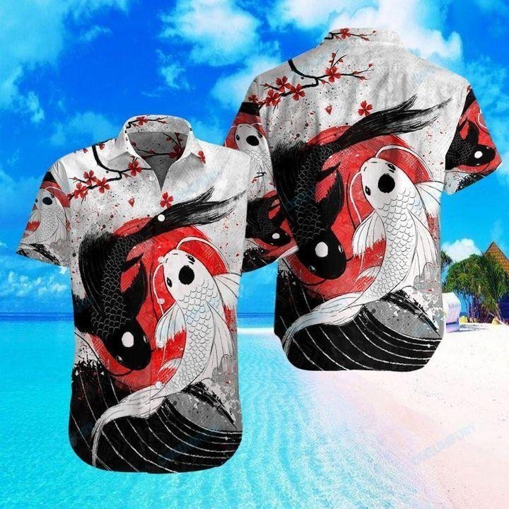 Samurai Yin Yang Koi Fish Hawaii Shirt Unisex Adult Ha58789