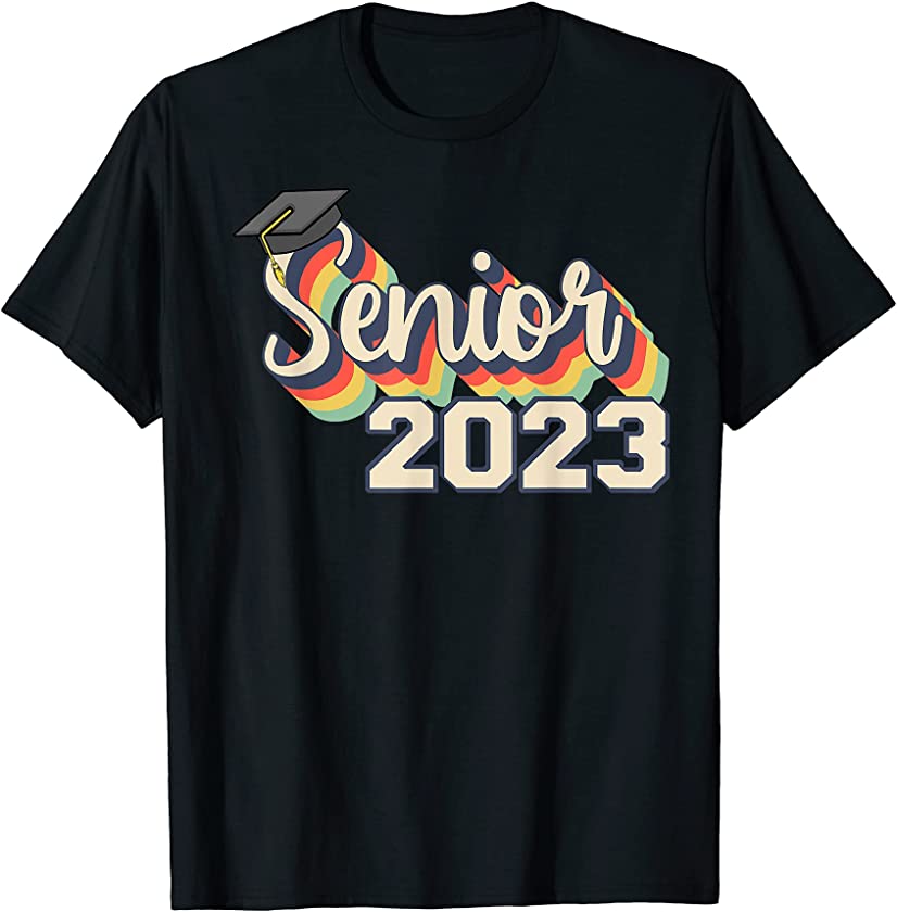 Retro Senior 2023 Grad 90’s Class Of 2023 Cap Graduation T-Shirt ...