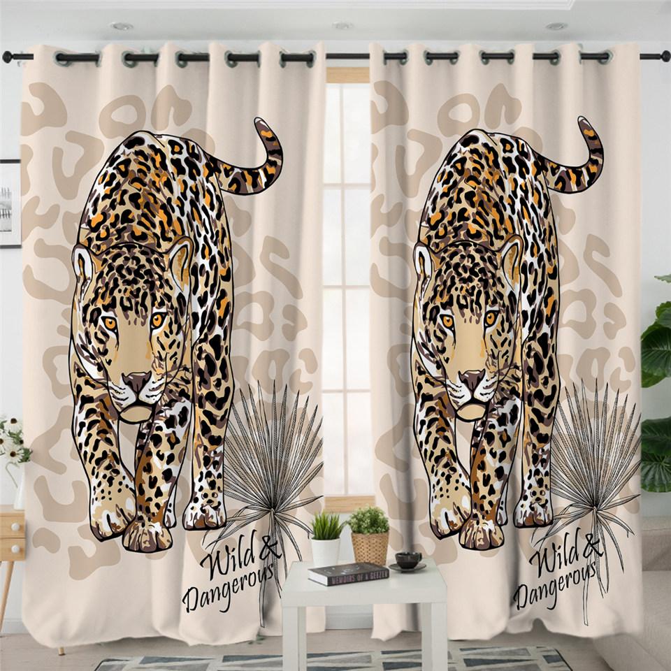 3D Tiger 2 Panel Curtains