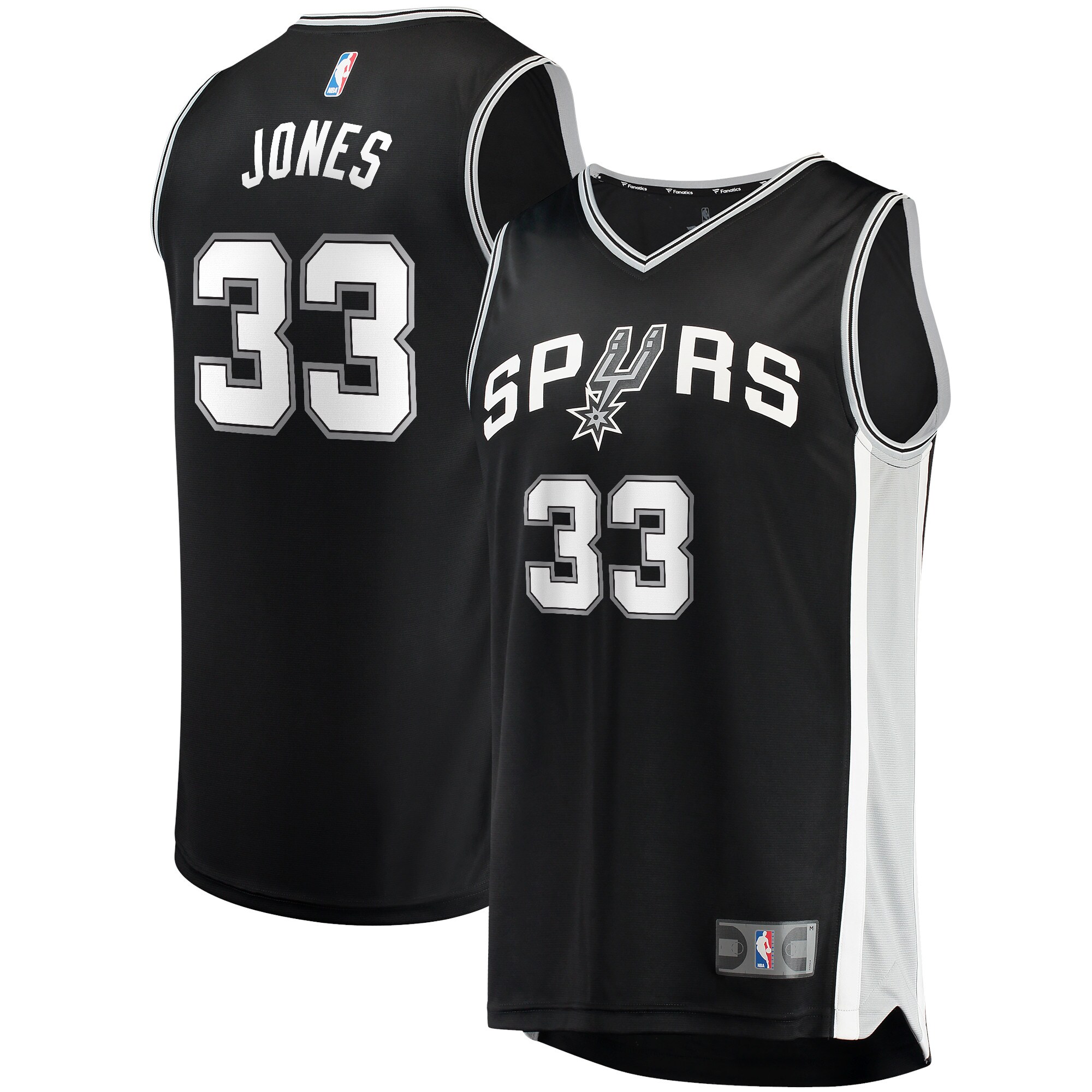 Tre Jones San Antonio Spurs 2021/22 Fast Break Jersey – Icon Edition – Black