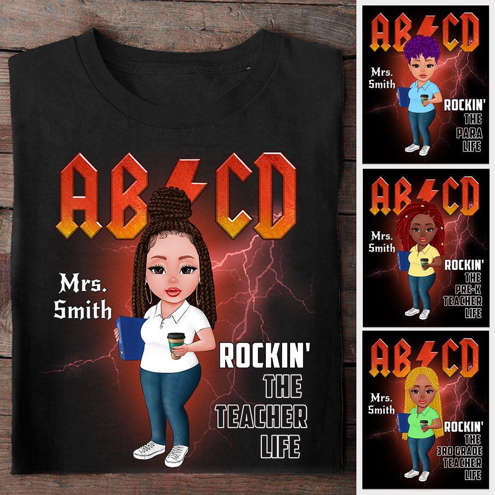 Personalized Abcd Rocking The Teacher Life Shirt Funny Teacher Shirt For Gift Teacher