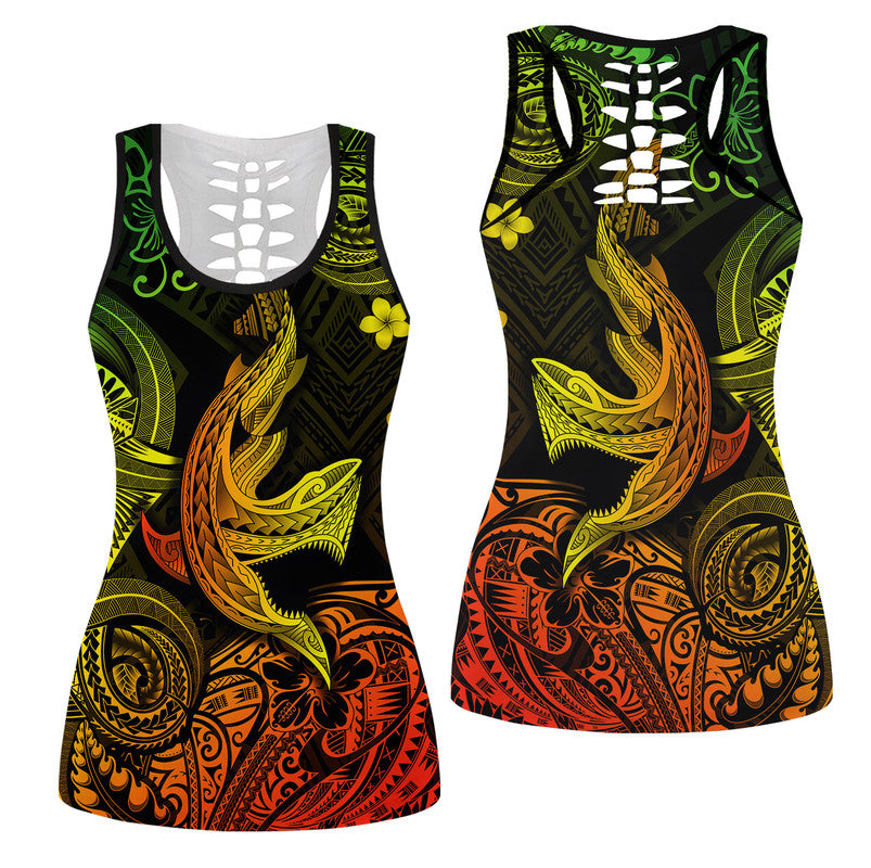 Hawaiian Angry Shark Polynesian Hollow Tank Top Unique Style Reggae Ha16119