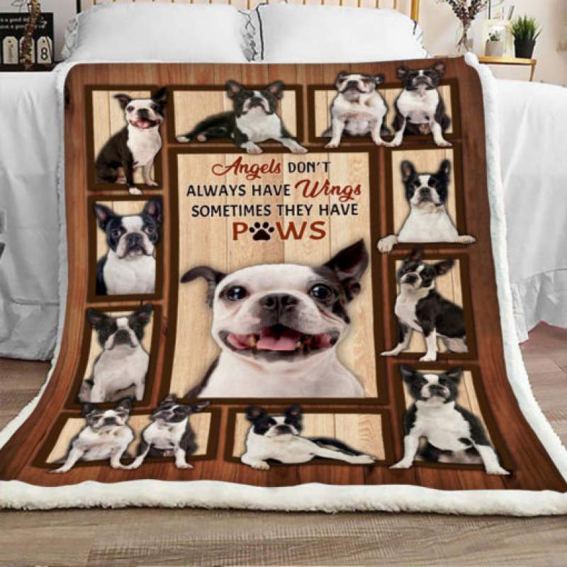 Boston Terrier Dog Sherpa Blanket JR3101 69O56