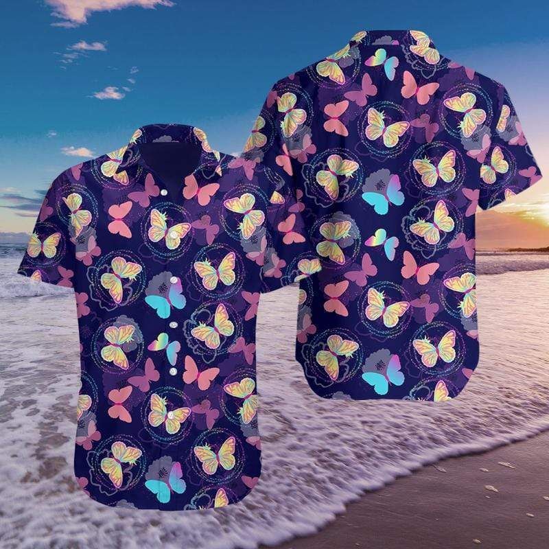 Discover Cool Butterfly Colorful Hawaii Aloha Shirts Fantastic Ha81340