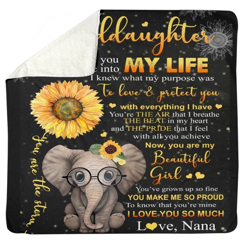 Lovely Elephant Messages For Granddaughter From Nana Sherpa Blanket