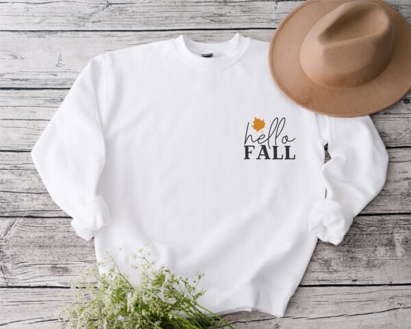 Hello Fall Happy Thanksgiving Embroidered Sweatshirt 2D Crewneck Sweatshirt All Over Print Sweatshirt For Women Sweatshirt For Men Sws3924