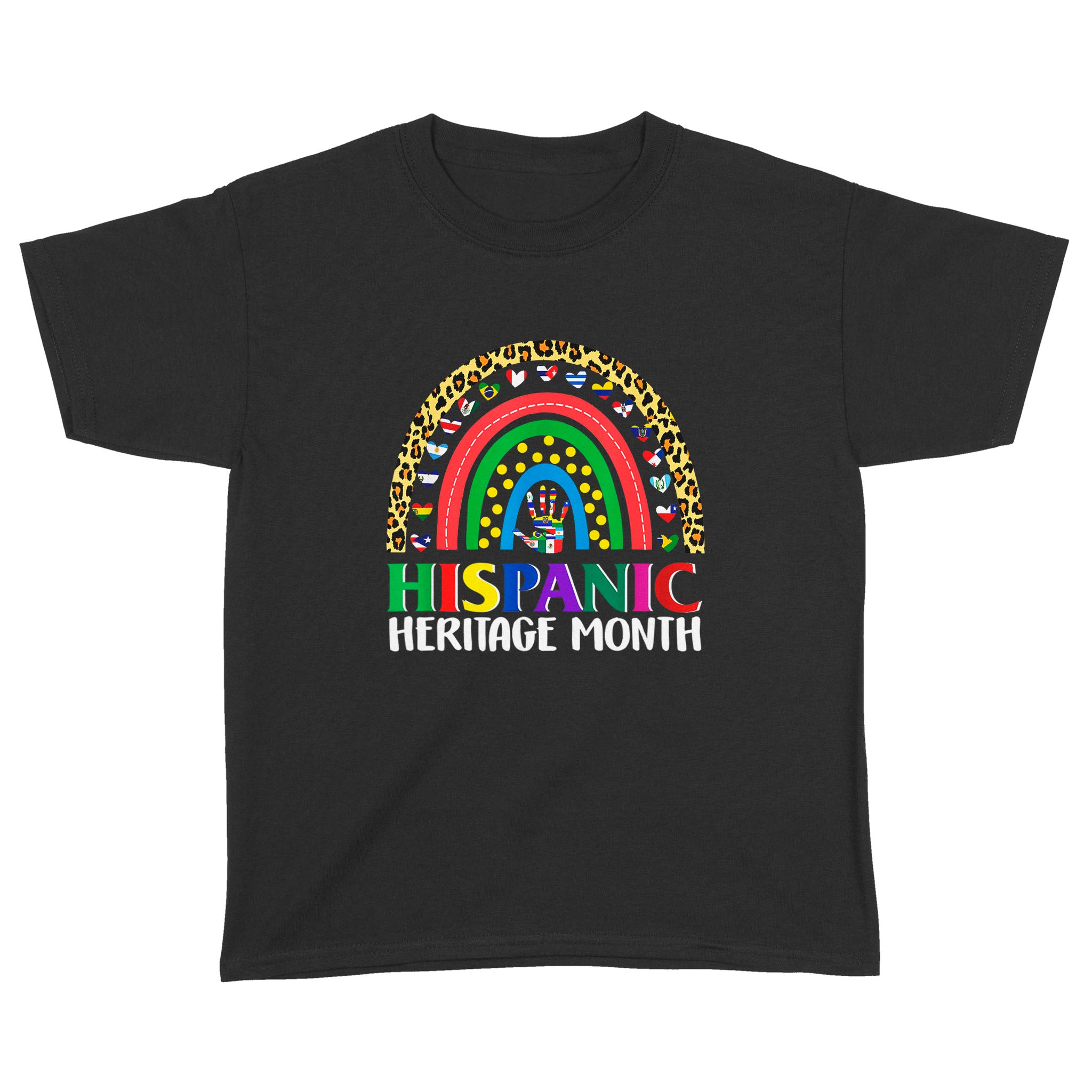 National Hispanic Heritage Month Rainbow All Countries Flags Shirt – Standard Youth T-Shirt