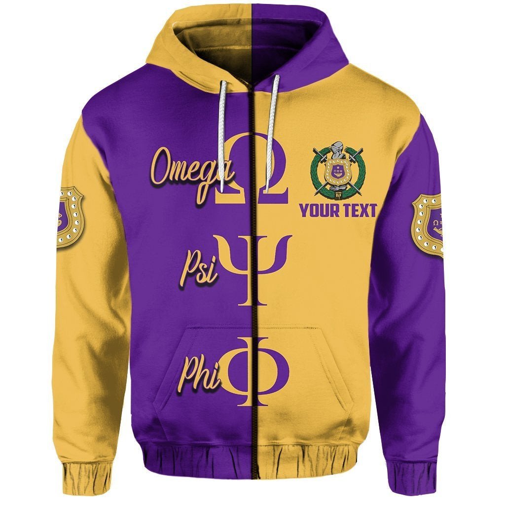 Fraternity Hoodie – Personalized Zip Hoodie Omega Psi Phi Half Style