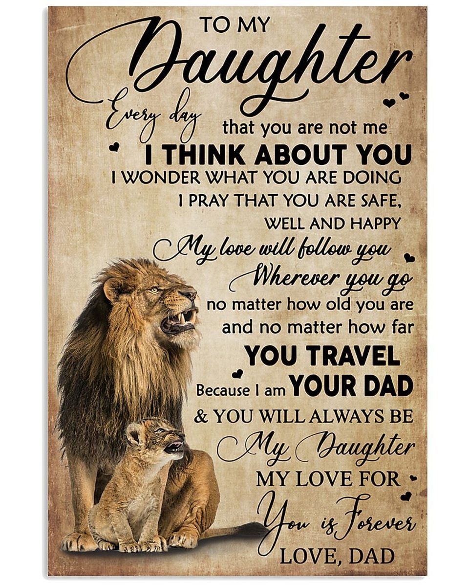 To My Daughter My Love For You Is Forever Lion Vertical Poster