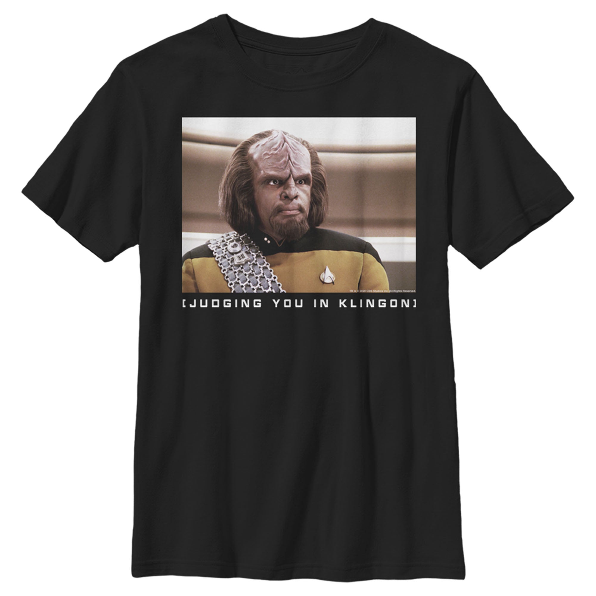 Boy’S Star Trek: The Next Generation Worf Judging You In Klingon T-Shirt