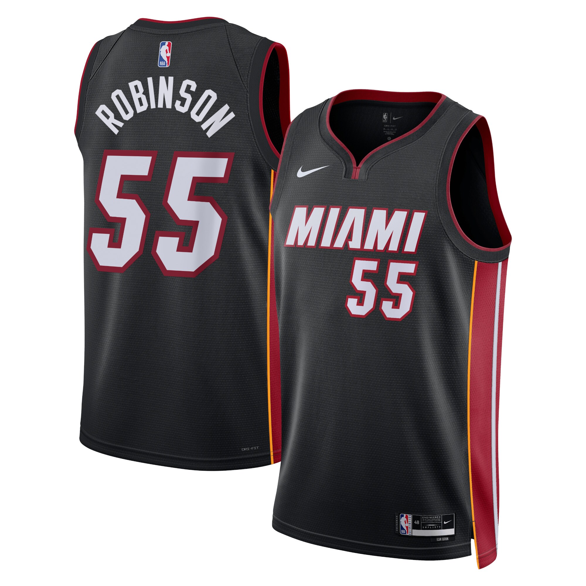 Miami Heat Icon Edition Swingman Jersey – Black – Duncan Robinson – Unisex