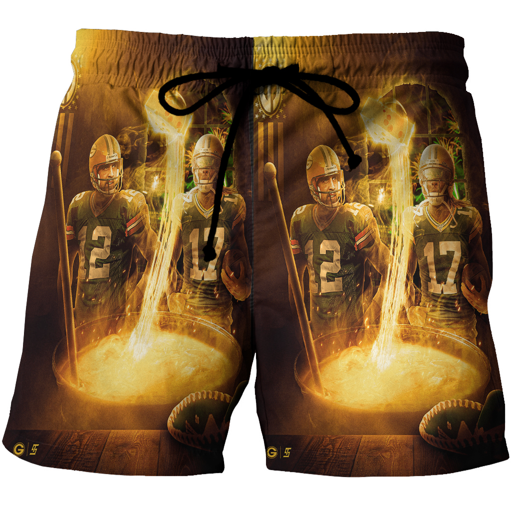 Green Bay Packers Player Team 3D All Over Print Summer Beach Hawaiian Short